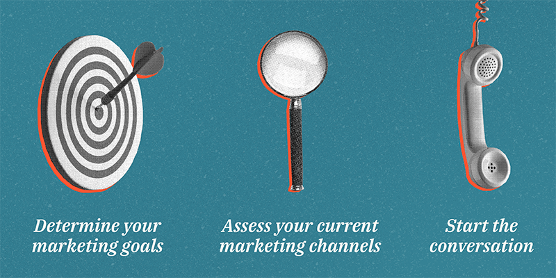 The keys to getting the most out of working with a non-profit marketing agency are to 1) determine your goals and 2) assess your current marketing channels.